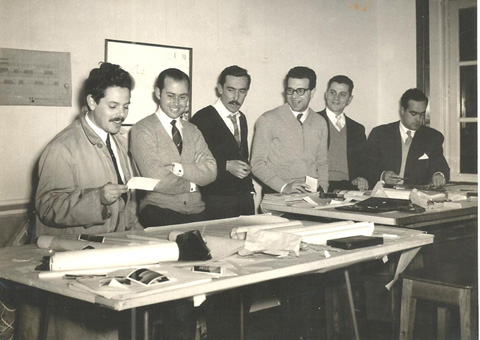 Antnio Crte-Real, Francisco Pereira da Costa, Jos Lus Tinoco, Octvio Lixa Filgueiras, Carlos Carvalho Dias e Eduardo Iglsias; janeiro 1953